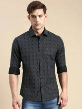 Men Navy Solid Casual Shirt-IKIGAIPRINTS-8832-Navyblue